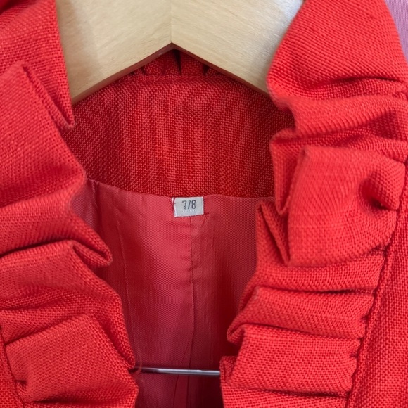 Peabody House Vintage Ruffle Red Suit Skirt Set 7/8 - Picture 6 of 14